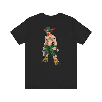 O'Pache CrossFit Unisex Short Sleeve Tee (Black/Green) CLOWN ON BACK