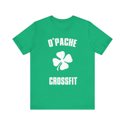 O'Pache CrossFit Unisex Short Sleeve Tee (Black or Green/White) CLOWN ON BACK