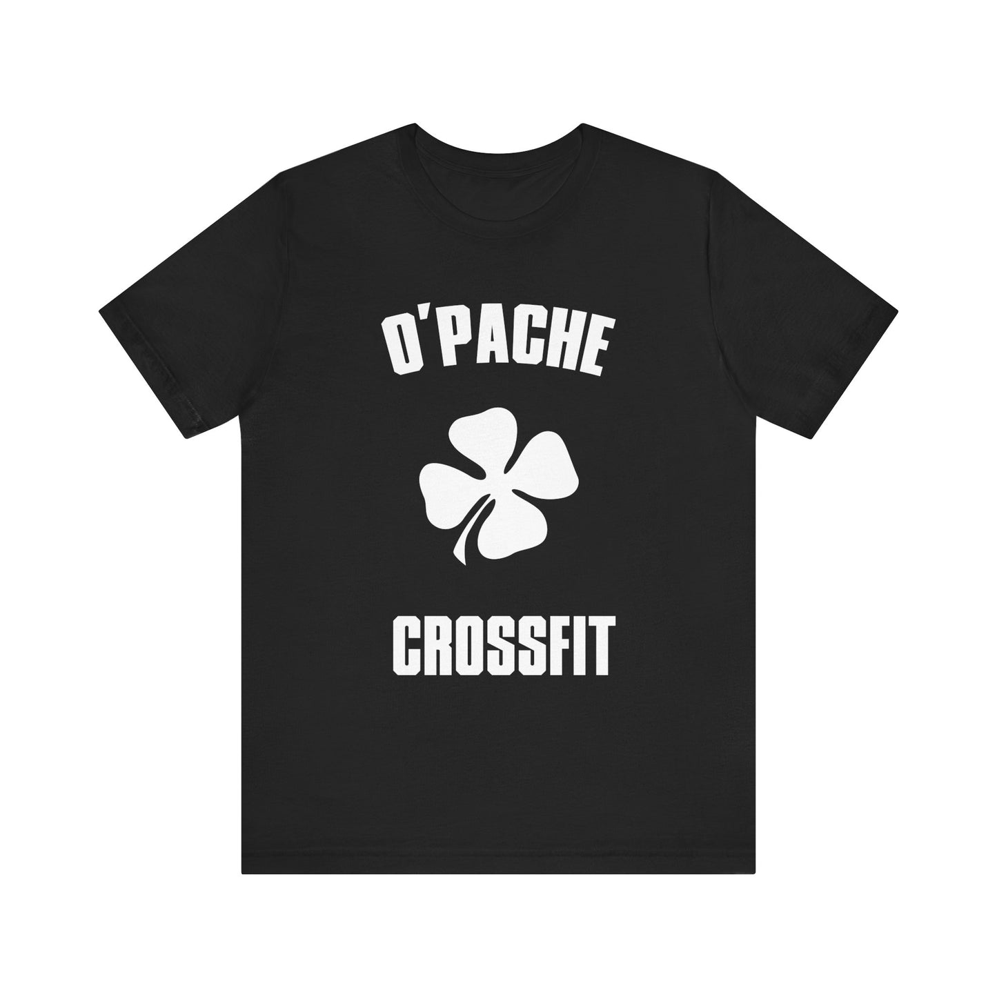 O'Pache CrossFit Unisex Short Sleeve Tee (Black or Green/White) CLOWN ON BACK