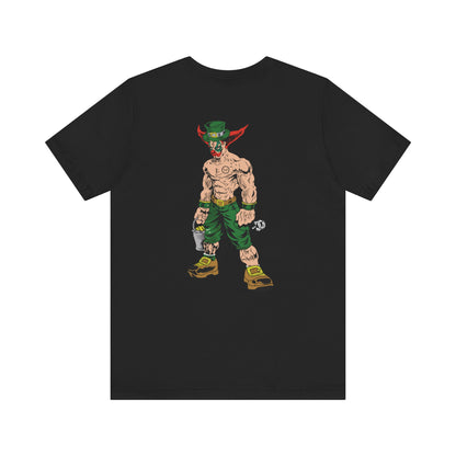 O'Pache CrossFit Unisex Short Sleeve Tee (Black or Green/White) CLOWN ON BACK